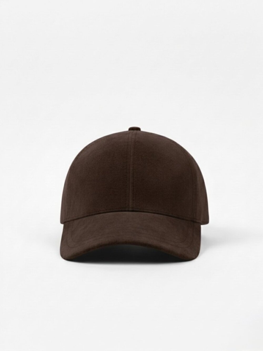 Dark Brown Suede Baseball Cap – Minimal No Logo Quiet Luxury